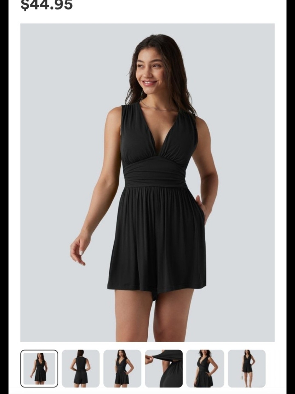 HALARA Black V-Neck Jumpsuit Romper